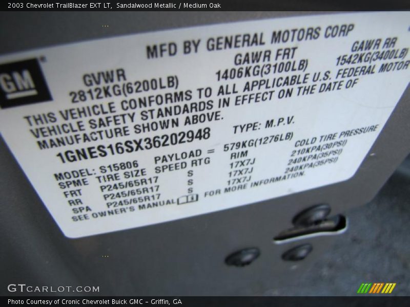 Sandalwood Metallic / Medium Oak 2003 Chevrolet TrailBlazer EXT LT