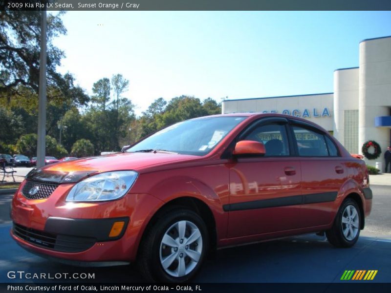 Sunset Orange / Gray 2009 Kia Rio LX Sedan