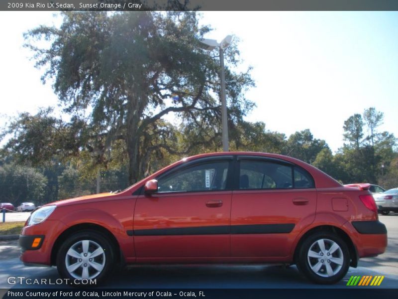 Sunset Orange / Gray 2009 Kia Rio LX Sedan