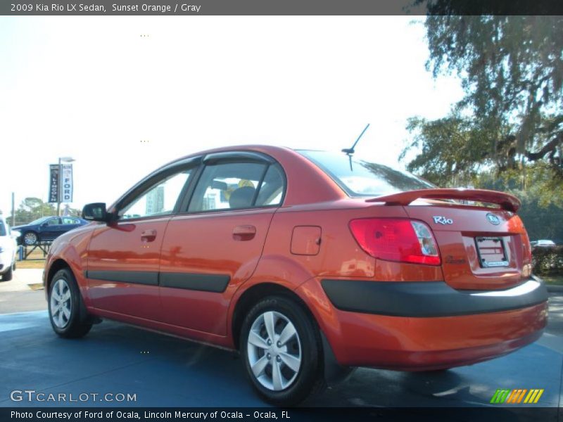Sunset Orange / Gray 2009 Kia Rio LX Sedan