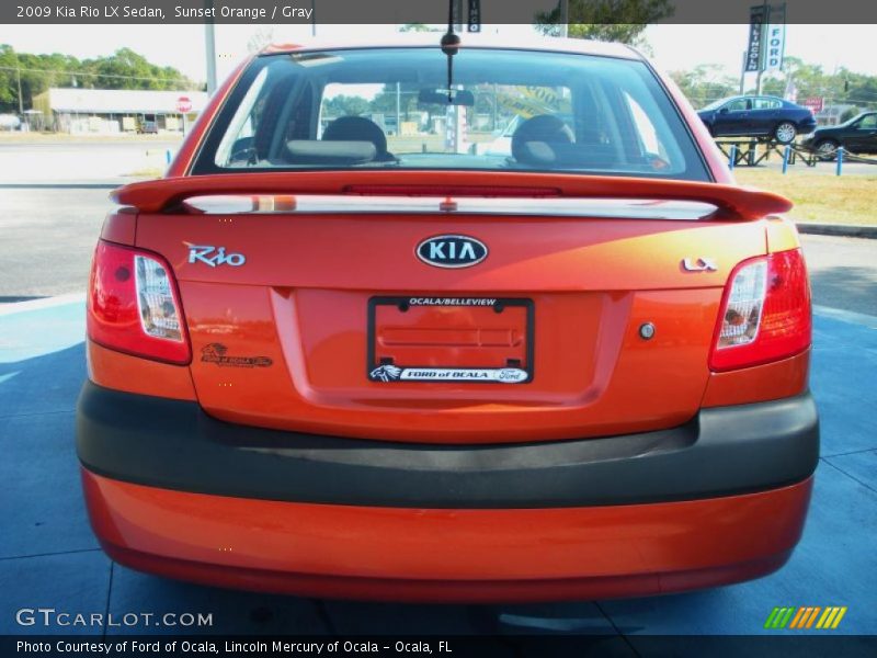 Sunset Orange / Gray 2009 Kia Rio LX Sedan