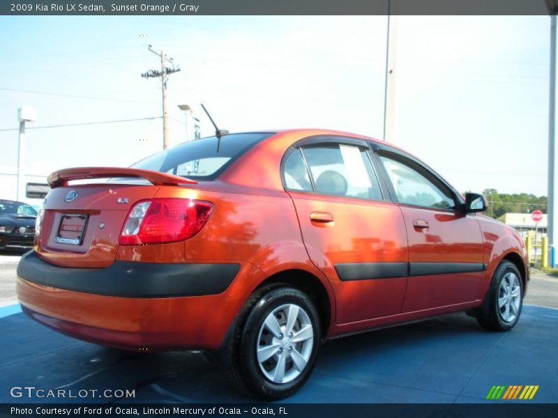Sunset Orange / Gray 2009 Kia Rio LX Sedan