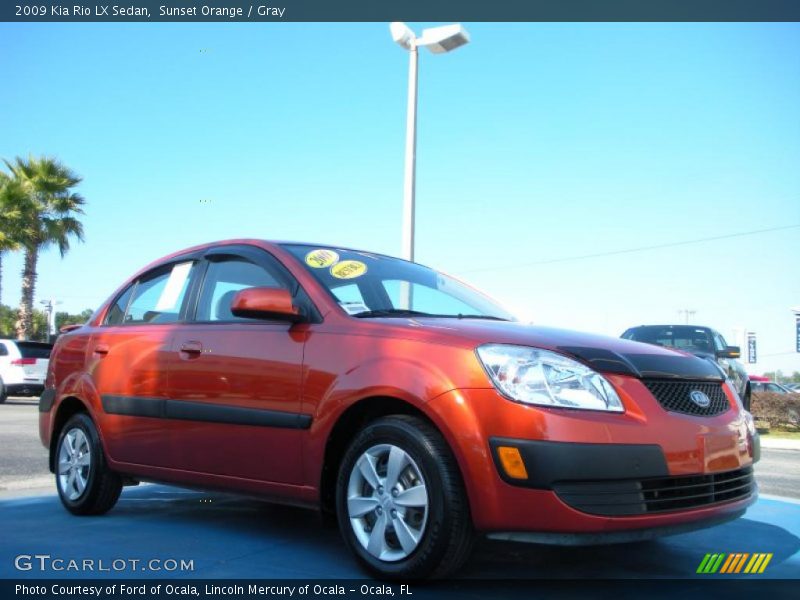 Sunset Orange / Gray 2009 Kia Rio LX Sedan