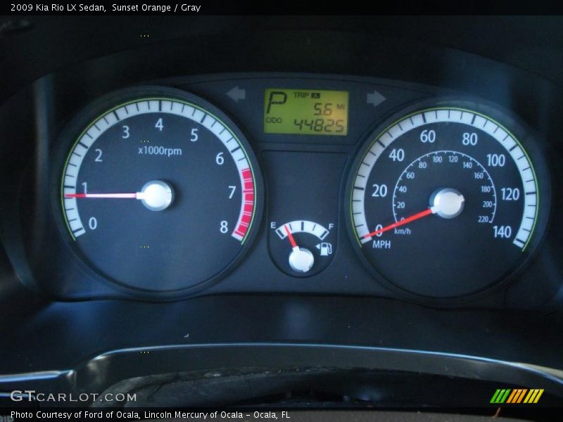 Sunset Orange / Gray 2009 Kia Rio LX Sedan