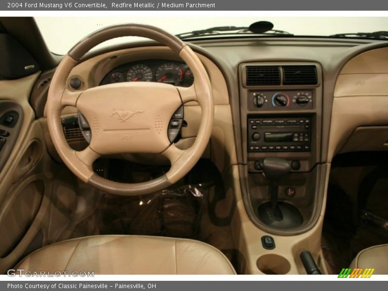 Redfire Metallic / Medium Parchment 2004 Ford Mustang V6 Convertible