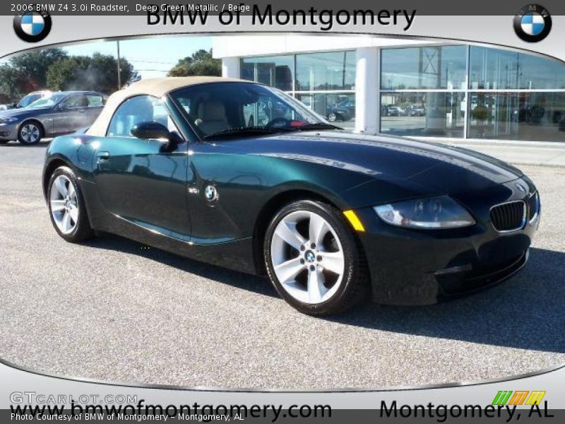 Deep Green Metallic / Beige 2006 BMW Z4 3.0i Roadster
