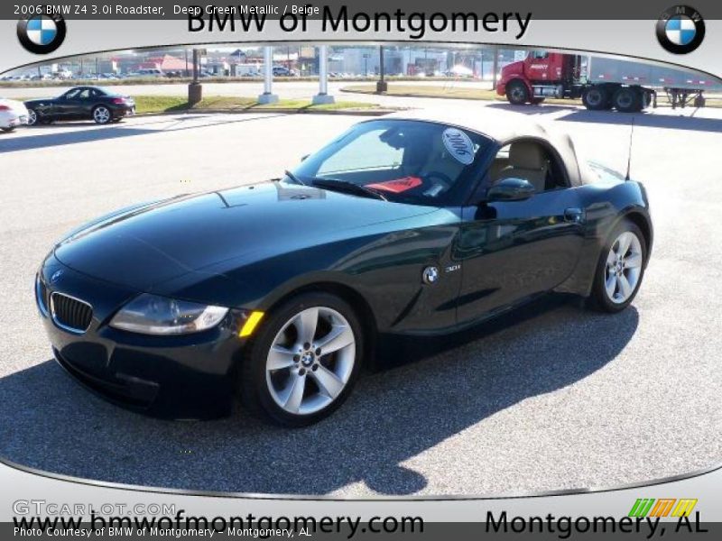 Deep Green Metallic / Beige 2006 BMW Z4 3.0i Roadster