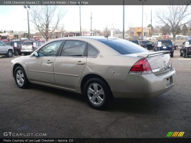 Gold Mist Metallic / Neutral Beige 2008 Chevrolet Impala LT