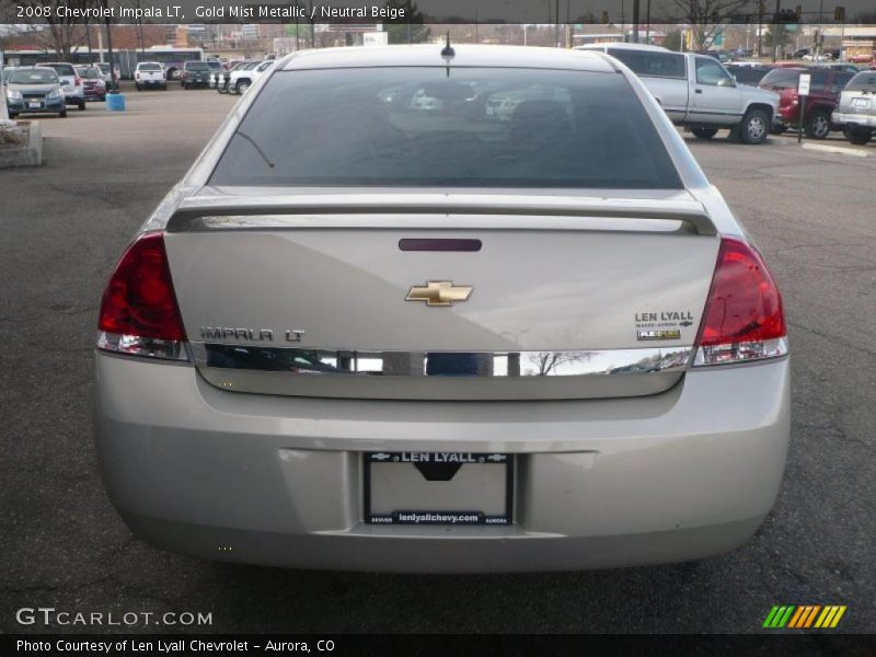 Gold Mist Metallic / Neutral Beige 2008 Chevrolet Impala LT