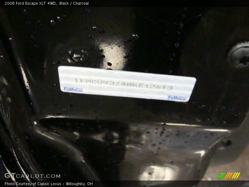 Black / Charcoal 2008 Ford Escape XLT 4WD