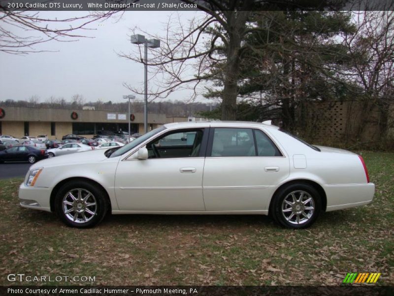 White Diamond Tri-coat / Shale/Cocoa 2010 Cadillac DTS Luxury