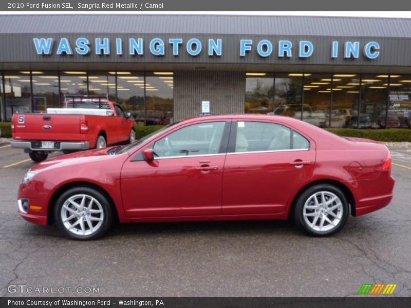 Sangria Red Metallic / Camel 2010 Ford Fusion SEL