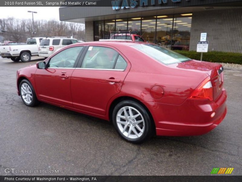 Sangria Red Metallic / Camel 2010 Ford Fusion SEL