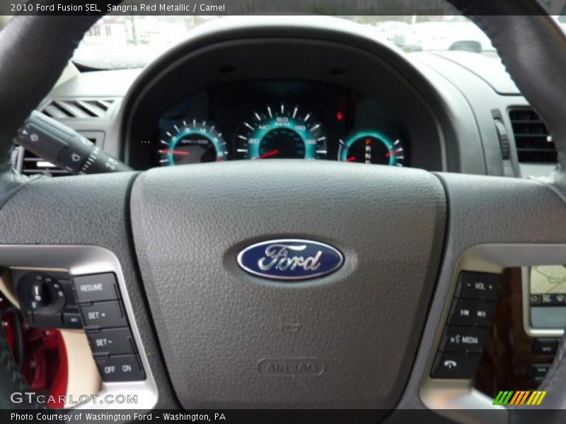 Sangria Red Metallic / Camel 2010 Ford Fusion SEL