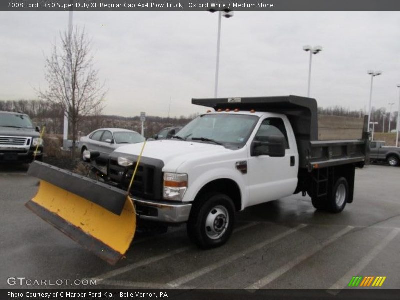 Oxford White / Medium Stone 2008 Ford F350 Super Duty XL Regular Cab 4x4 Plow Truck