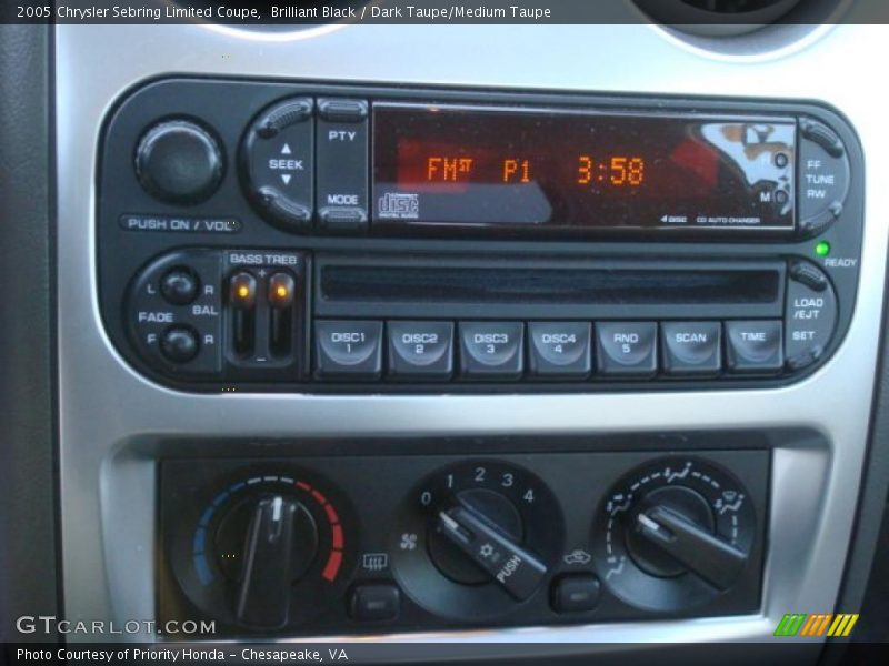 Controls of 2005 Sebring Limited Coupe