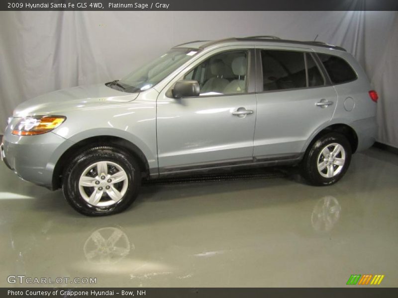 Platinum Sage / Gray 2009 Hyundai Santa Fe GLS 4WD