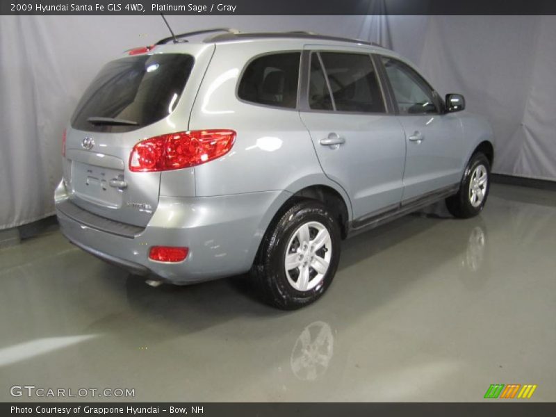 Platinum Sage / Gray 2009 Hyundai Santa Fe GLS 4WD