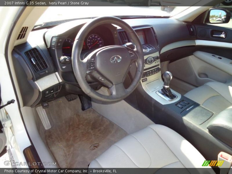Ivory Pearl / Stone Gray 2007 Infiniti G 35 Sedan