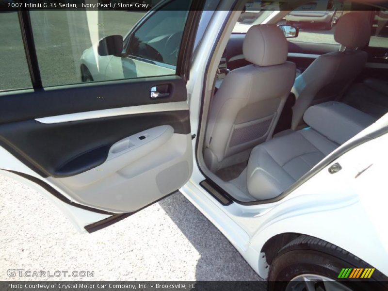Ivory Pearl / Stone Gray 2007 Infiniti G 35 Sedan