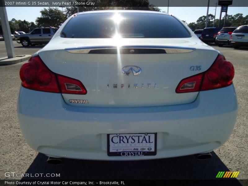 Ivory Pearl / Stone Gray 2007 Infiniti G 35 Sedan