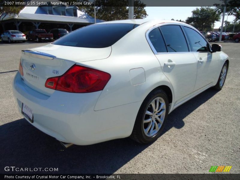 Ivory Pearl / Stone Gray 2007 Infiniti G 35 Sedan