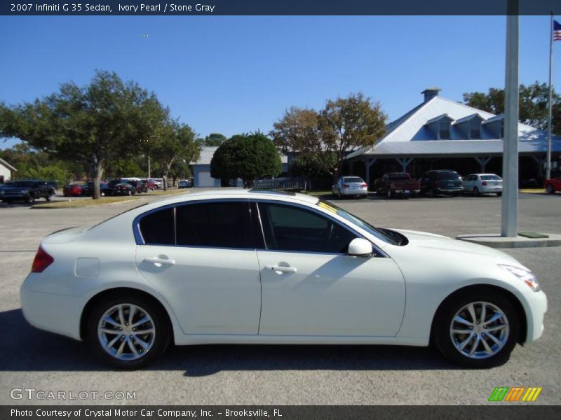 Ivory Pearl / Stone Gray 2007 Infiniti G 35 Sedan