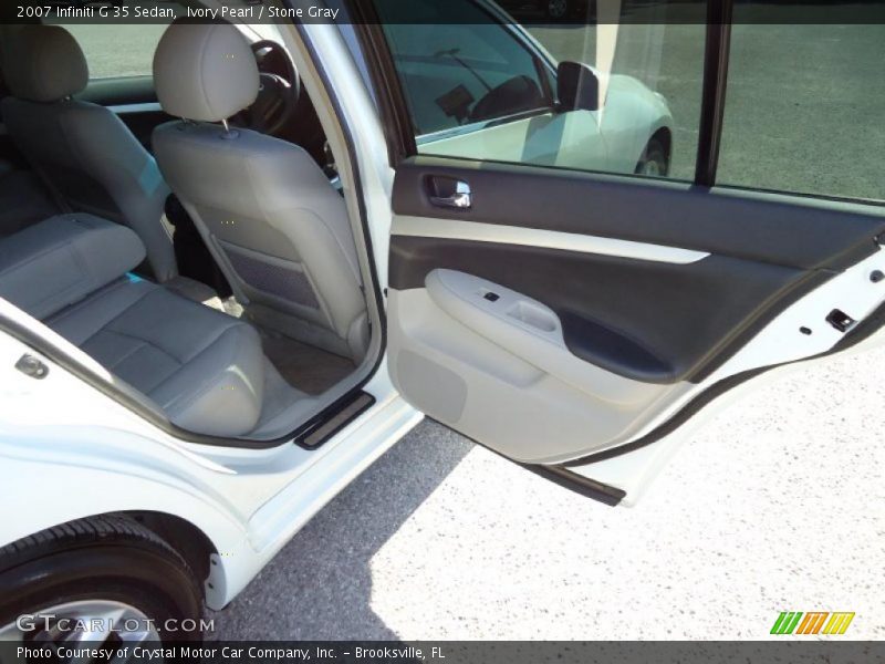 Ivory Pearl / Stone Gray 2007 Infiniti G 35 Sedan