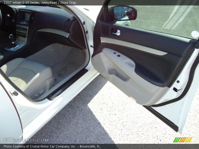 Ivory Pearl / Stone Gray 2007 Infiniti G 35 Sedan