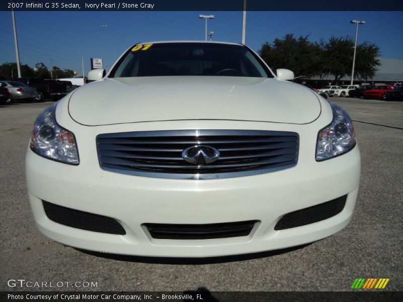 Ivory Pearl / Stone Gray 2007 Infiniti G 35 Sedan
