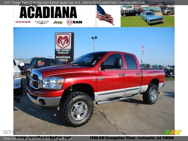 Inferno Red Crystal Pearl / Medium Slate Gray 2007 Dodge Ram 2500 Big Horn Edition Quad Cab 4x4