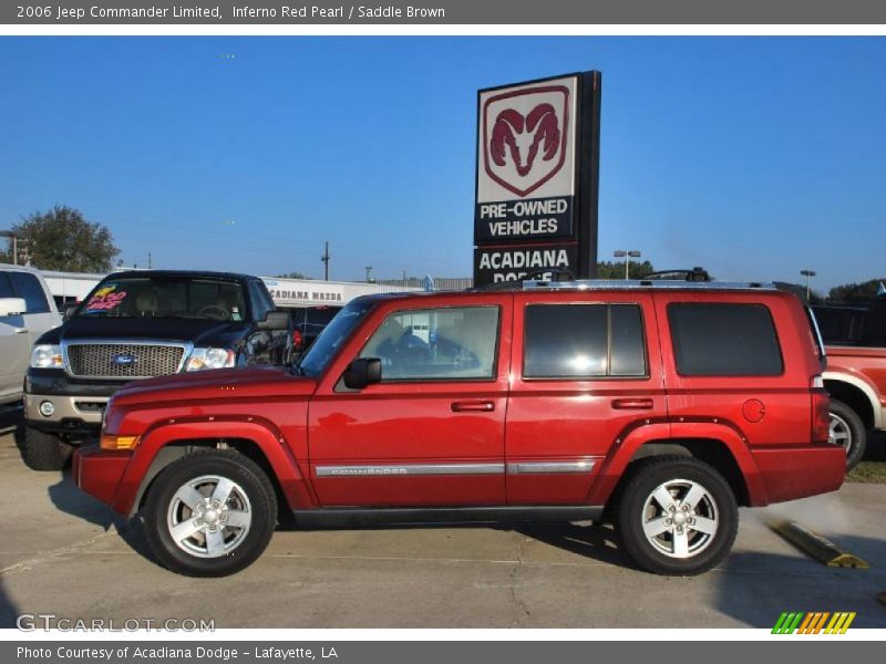 Inferno Red Pearl / Saddle Brown 2006 Jeep Commander Limited