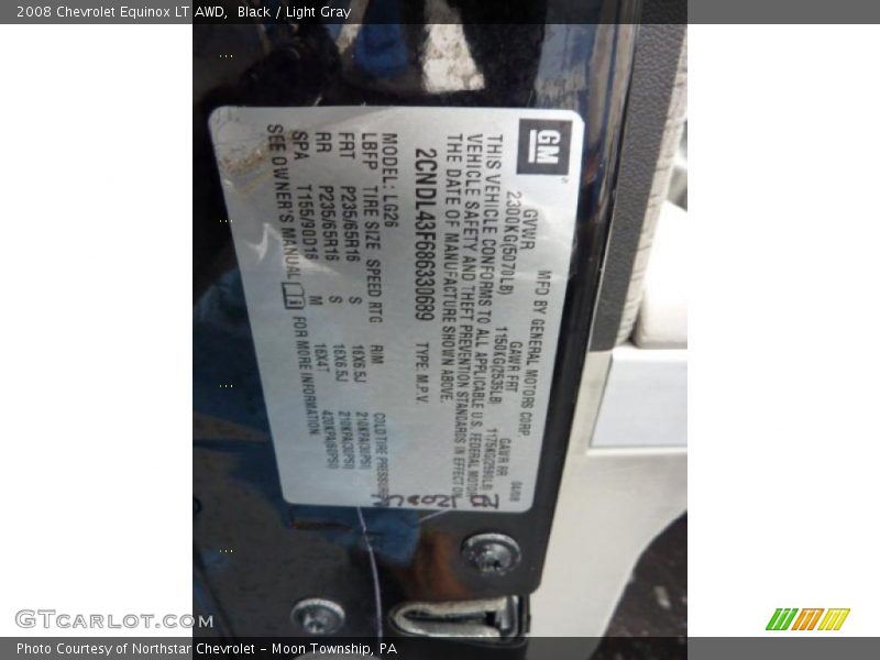 Black / Light Gray 2008 Chevrolet Equinox LT AWD