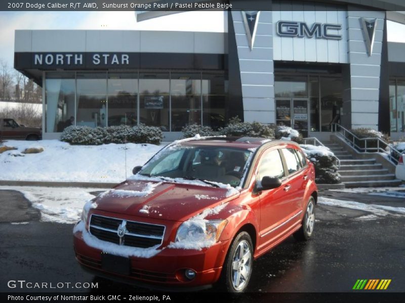 Sunburst Orange Pearl / Pastel Pebble Beige 2007 Dodge Caliber R/T AWD