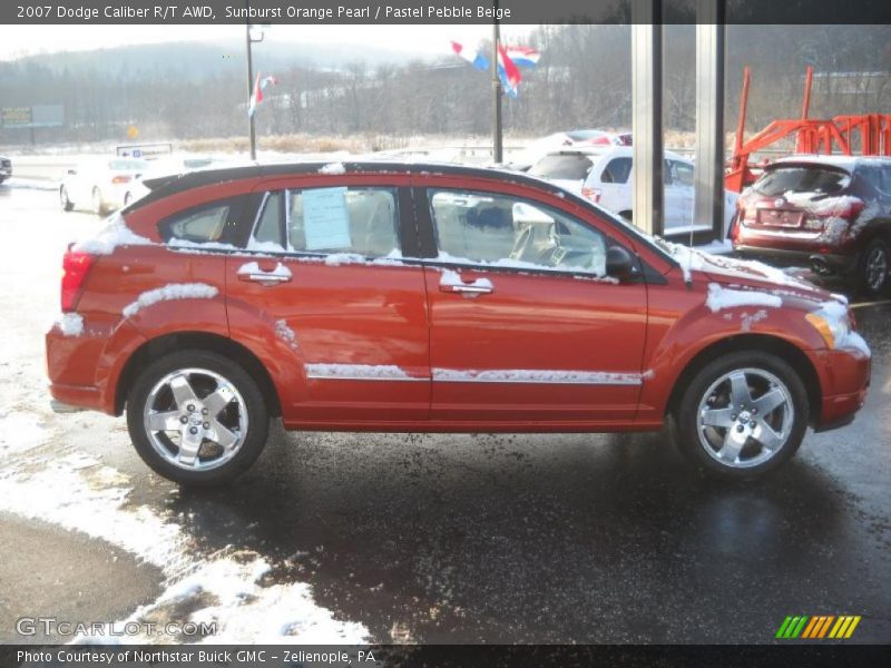 Sunburst Orange Pearl / Pastel Pebble Beige 2007 Dodge Caliber R/T AWD