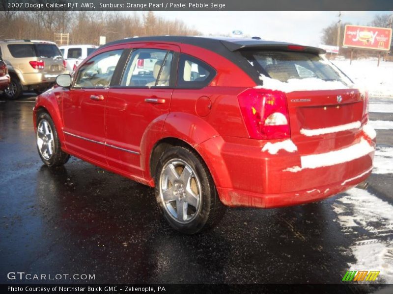 Sunburst Orange Pearl / Pastel Pebble Beige 2007 Dodge Caliber R/T AWD
