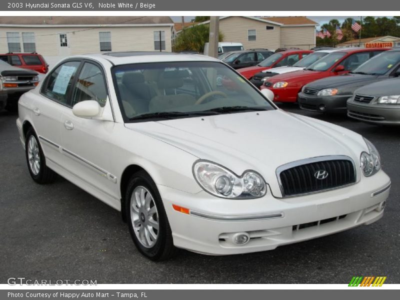 Noble White / Beige 2003 Hyundai Sonata GLS V6