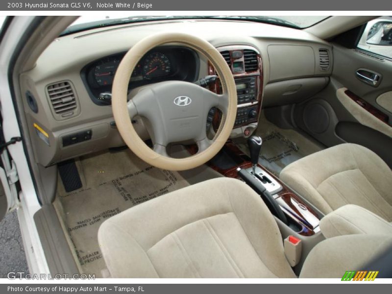 Noble White / Beige 2003 Hyundai Sonata GLS V6