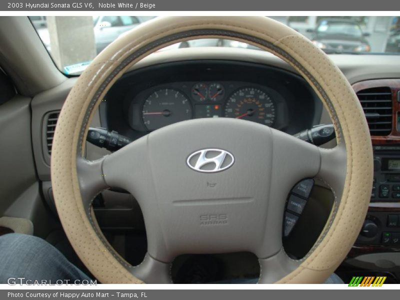 Noble White / Beige 2003 Hyundai Sonata GLS V6