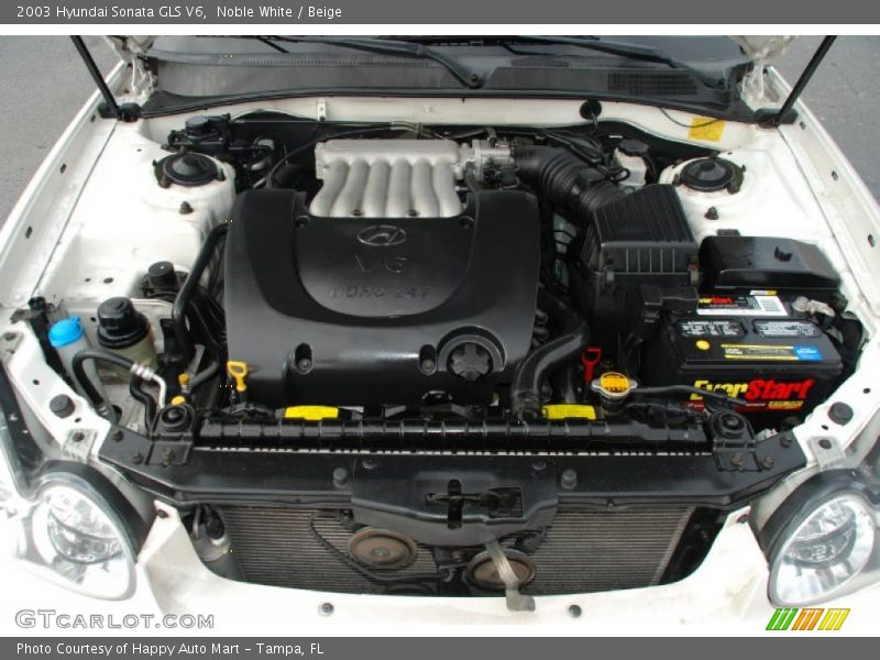 Noble White / Beige 2003 Hyundai Sonata GLS V6