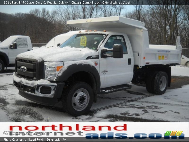 Oxford White / Steel 2011 Ford F450 Super Duty XL Regular Cab 4x4 Chassis Dump Truck