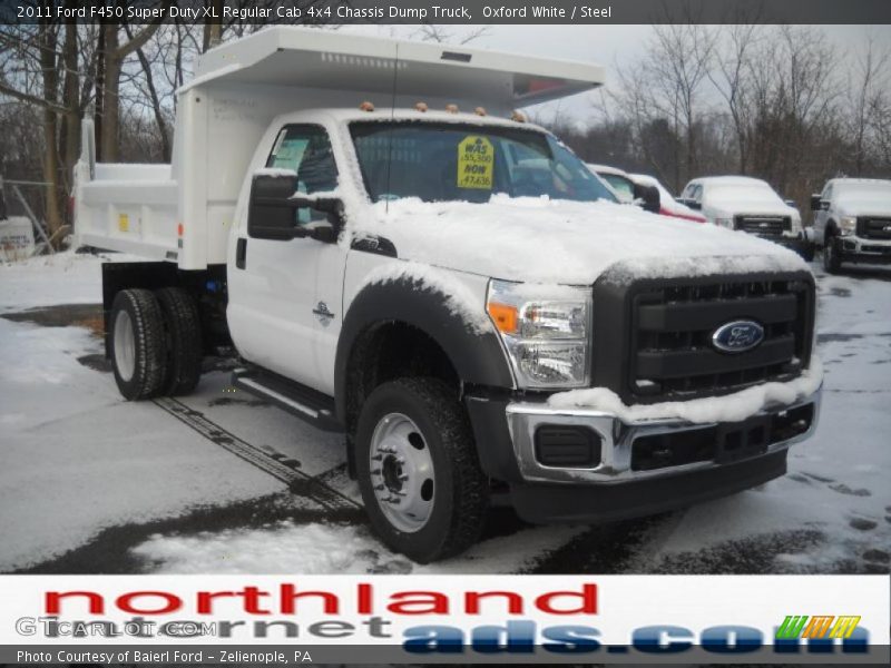 Oxford White / Steel 2011 Ford F450 Super Duty XL Regular Cab 4x4 Chassis Dump Truck