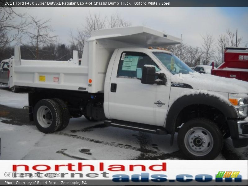 Oxford White / Steel 2011 Ford F450 Super Duty XL Regular Cab 4x4 Chassis Dump Truck