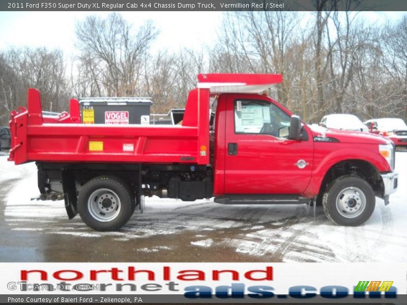 Vermillion Red / Steel 2011 Ford F350 Super Duty XL Regular Cab 4x4 Chassis Dump Truck