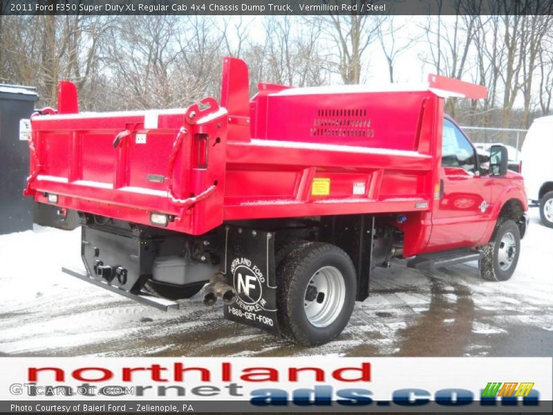 Vermillion Red / Steel 2011 Ford F350 Super Duty XL Regular Cab 4x4 Chassis Dump Truck