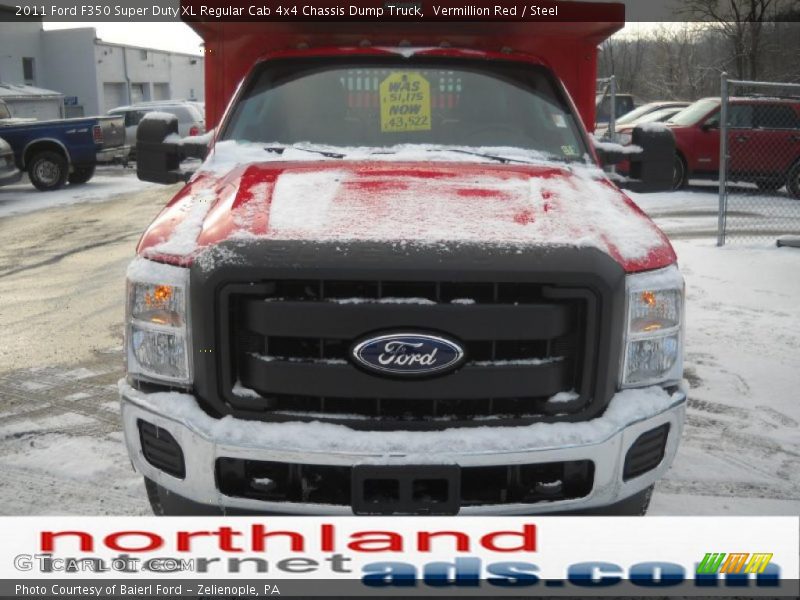 Vermillion Red / Steel 2011 Ford F350 Super Duty XL Regular Cab 4x4 Chassis Dump Truck
