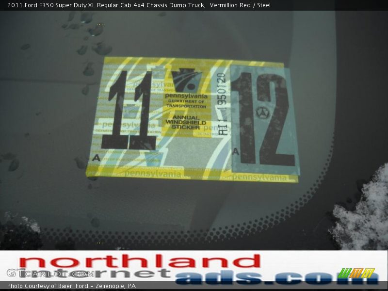 Vermillion Red / Steel 2011 Ford F350 Super Duty XL Regular Cab 4x4 Chassis Dump Truck