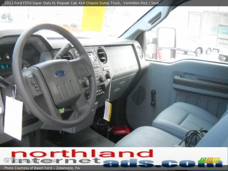 Vermillion Red / Steel 2011 Ford F350 Super Duty XL Regular Cab 4x4 Chassis Dump Truck