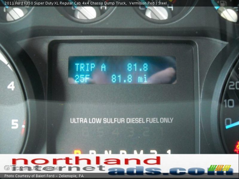 Vermillion Red / Steel 2011 Ford F350 Super Duty XL Regular Cab 4x4 Chassis Dump Truck