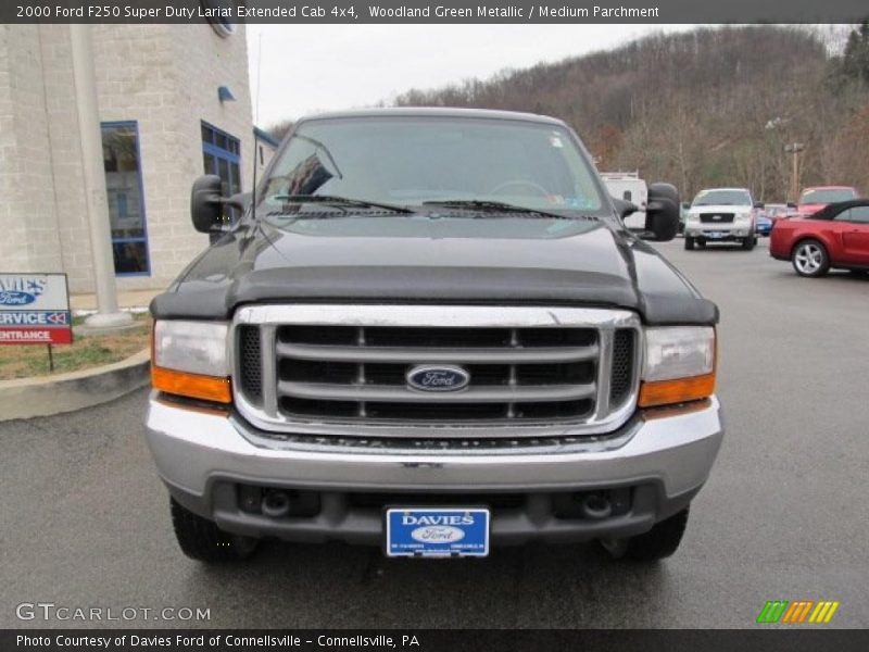 Woodland Green Metallic / Medium Parchment 2000 Ford F250 Super Duty Lariat Extended Cab 4x4
